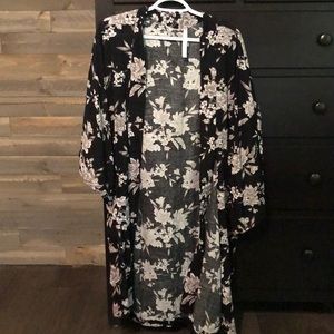 Black Floral Spiritual Gangster Kimono